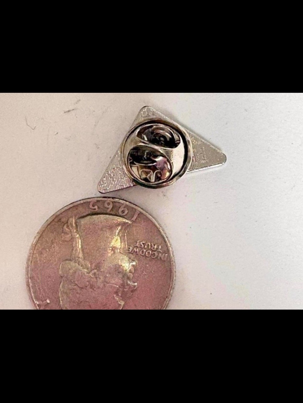 Prada Black and Silver Triangle Logo Pin/Brooch - Picture 4 of 5